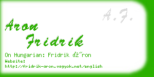 aron fridrik business card